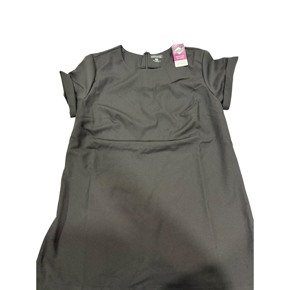 Edwards Ladies Black Moisture Wicking‎ Scrub Top XS Tuff Tested